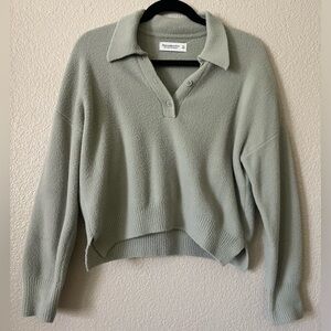 Abercrombie Cropped Plush Collared Sweatshirt, Size XS